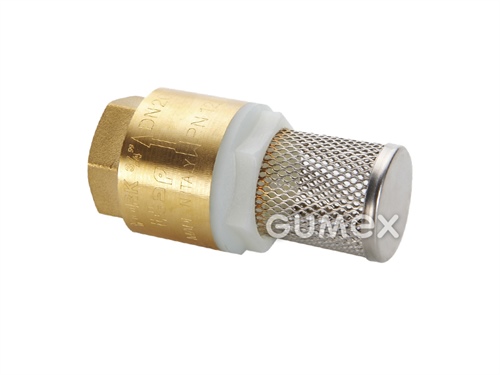 Saugkorb mit Rückschlagkappe und Sieb DN 15mm, Innengewinde G 1/2", Stahl, PVC, Messing, 